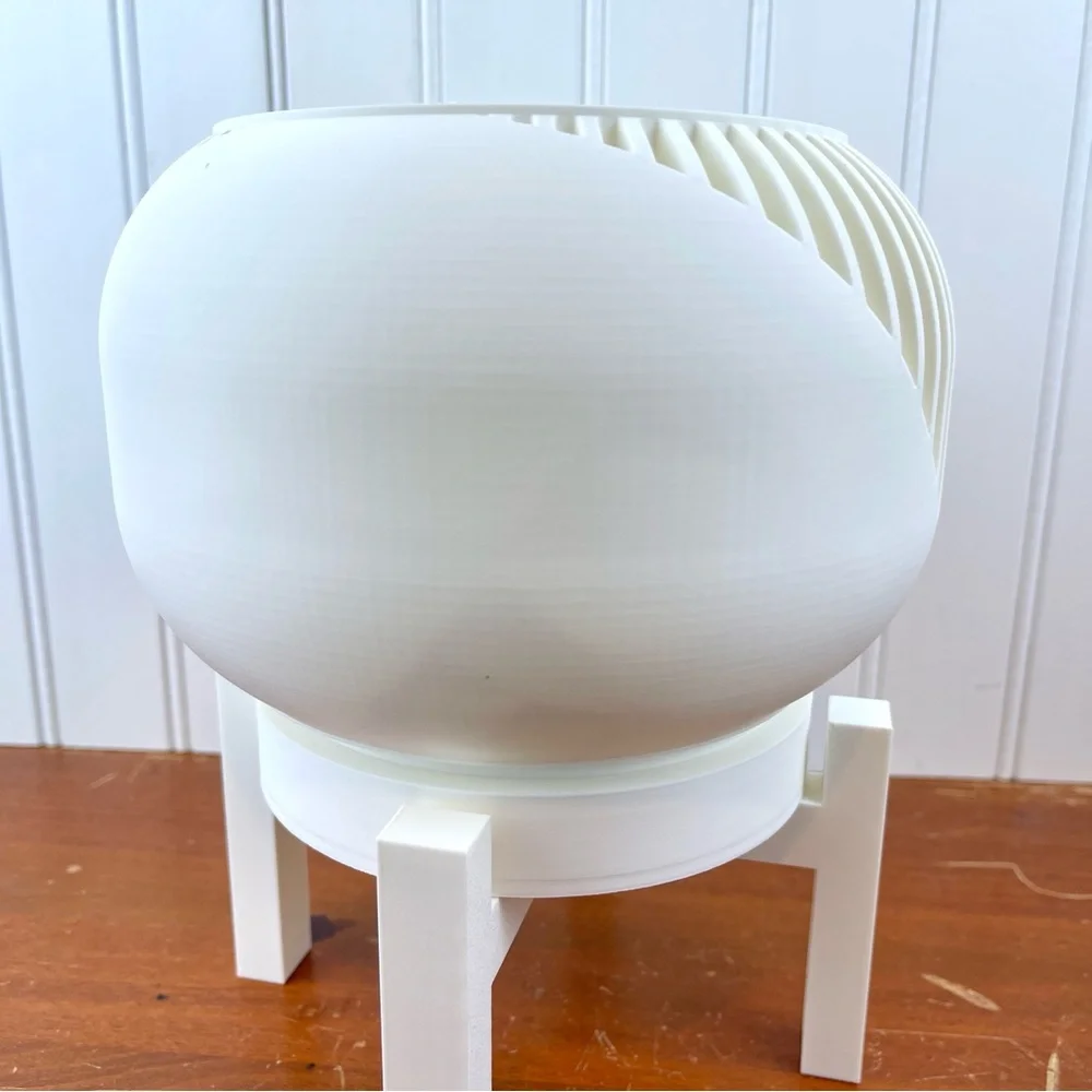 Narvo Planter Pot , Indoor Flower Pot w/ Drainage Hole & Drip Tray - Picture 5 of 10